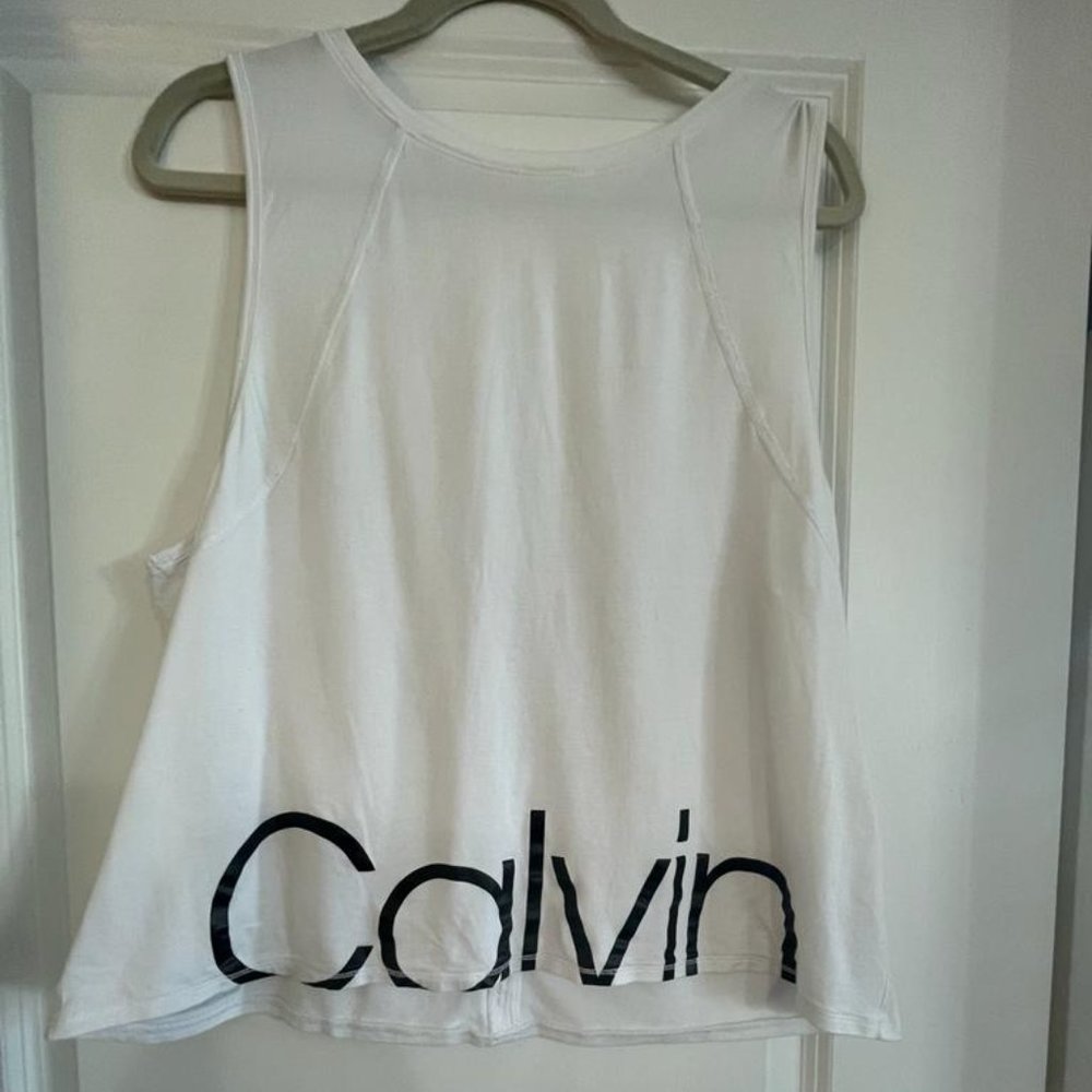 Calvin Klein workout tank top in white. Size XL.